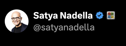 Satya Nadella, @satyanadella, compte certifié